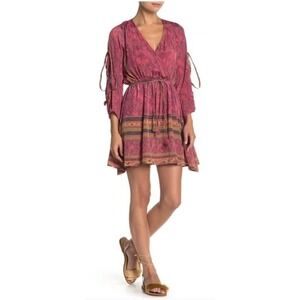Anthropologie Raga Passion Struck Slit Sleeve‎ Dress Size M